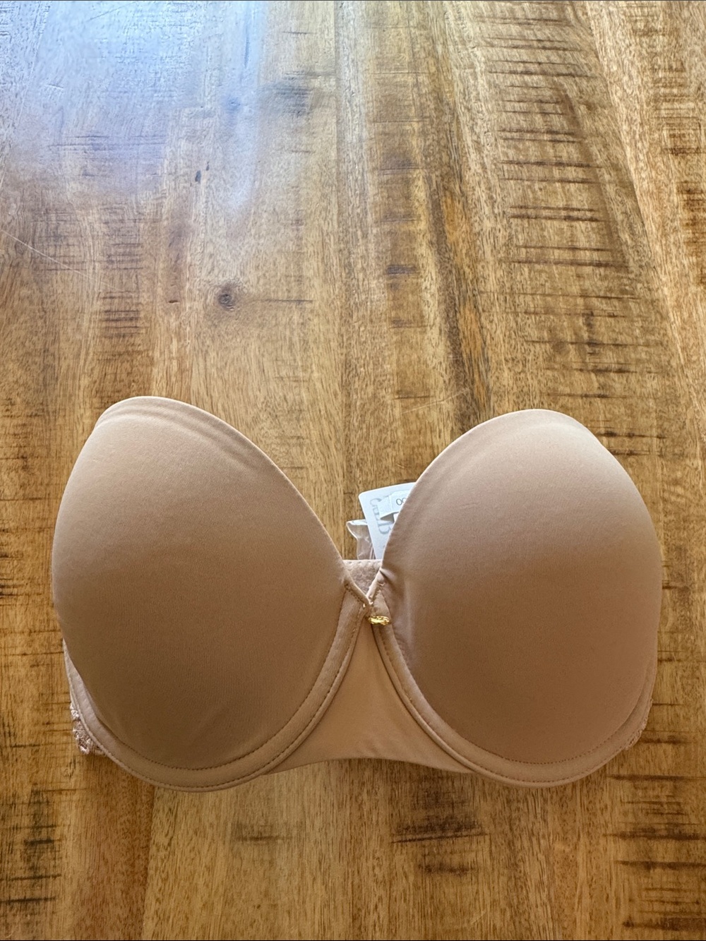 Natori PURE LUXE Strapless Nude Push-Up Bra with Lift 30DD with straps NEW NWT